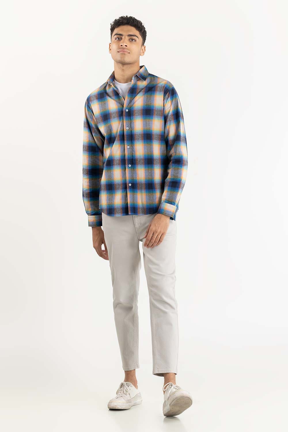 Multi Color Checkered Button Down Shirt 224-117-019