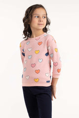 Toddler Girl Multi Color Hearts Sweatshirt 224-612-006