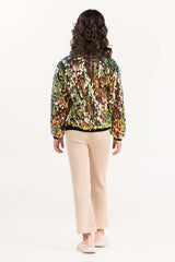 Junior Girl Multi Color Jacket With Embellished Medium Length 224-410-035