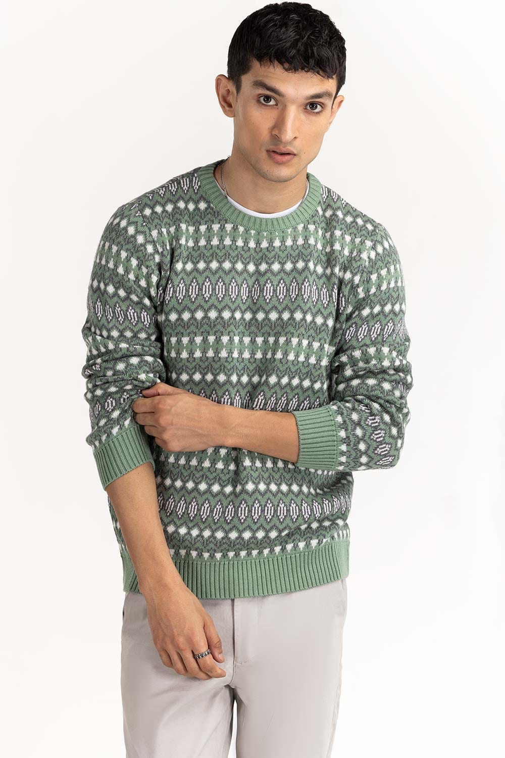 Multi Color Novajo Crew Neck Sweater SWT-FFSCN22-178