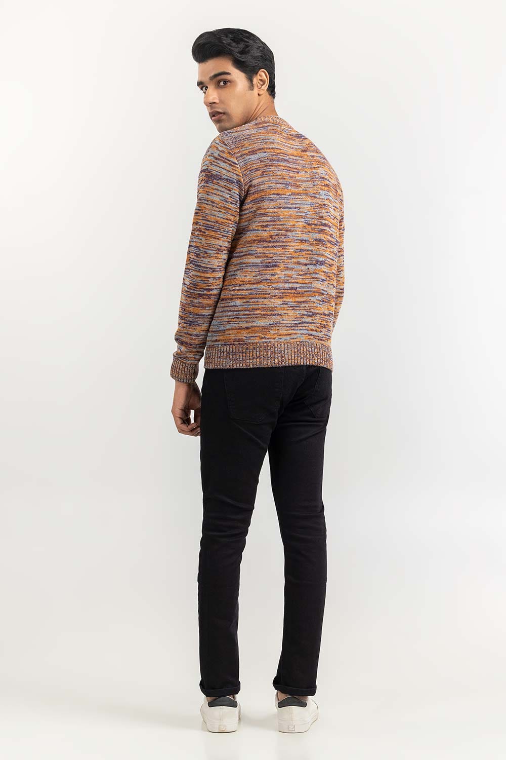 Multi Color Textured V Neck Sweater SWT-FFSVN22-203