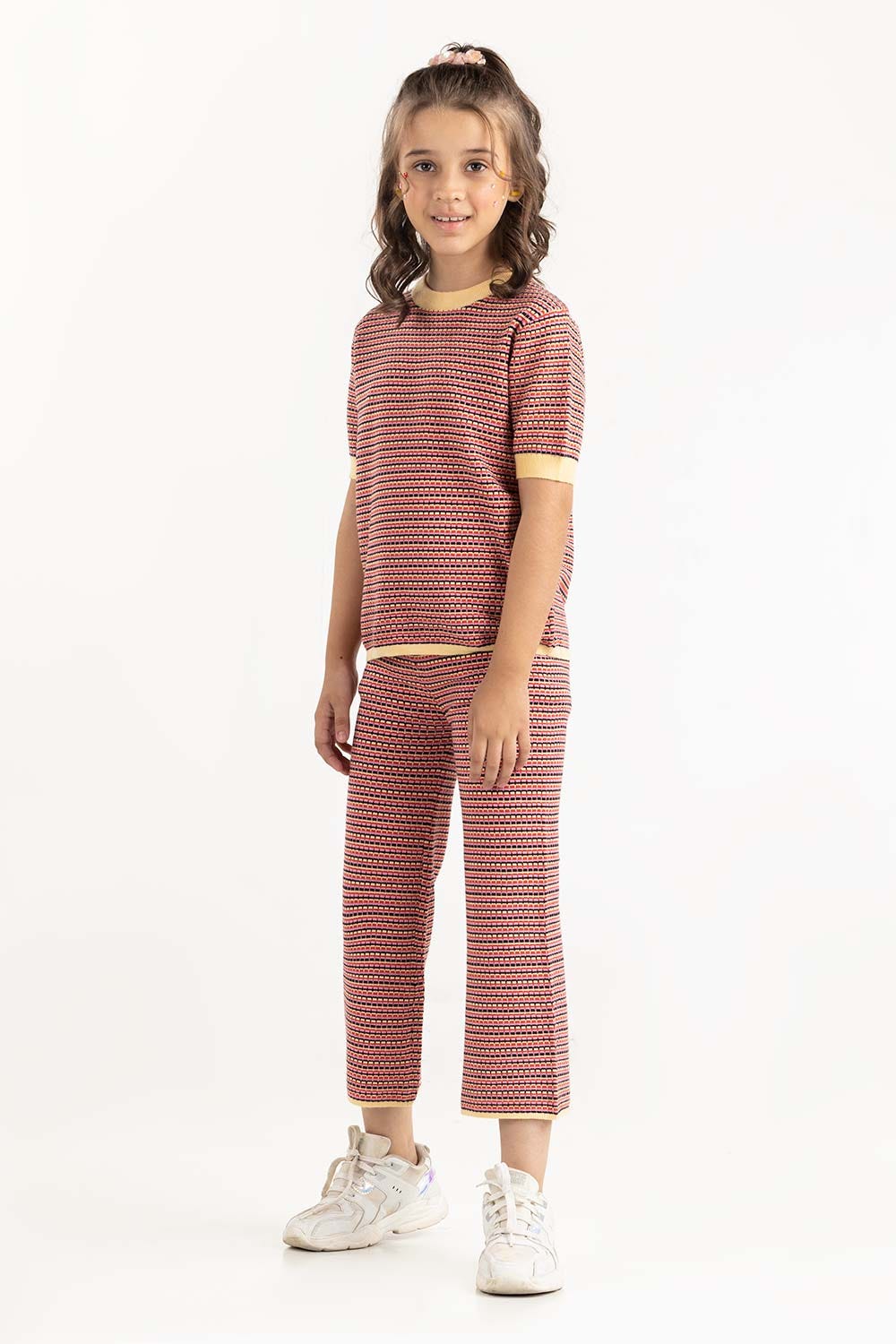 Junior Girl Multi Jacquard Knit Sweater 224-416-305
