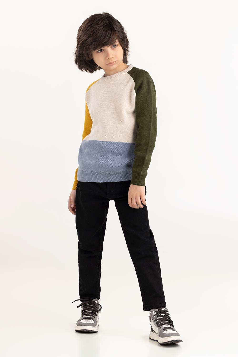 Junior Boy Multi Knit Sweater 224-311-031
