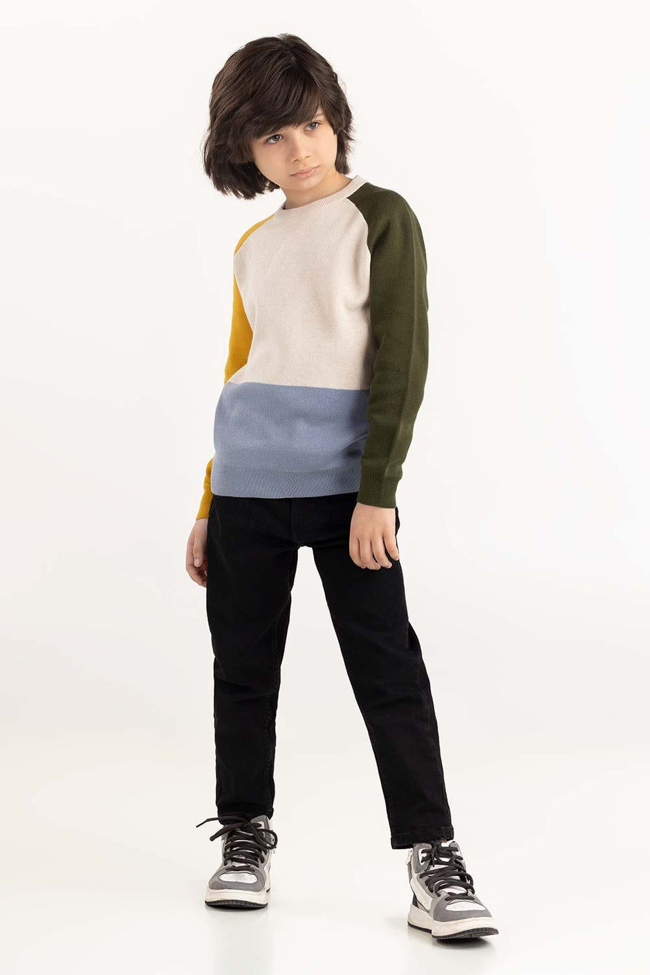 Junior Boy Multi Knit Sweater 224-311-031