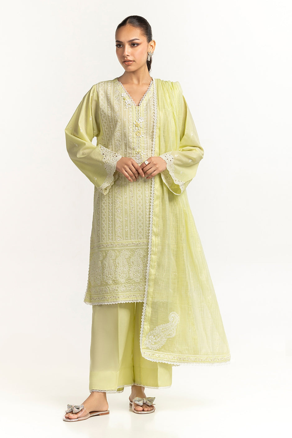 Munaar Lurex Embroidered Dupatta IPD-44657