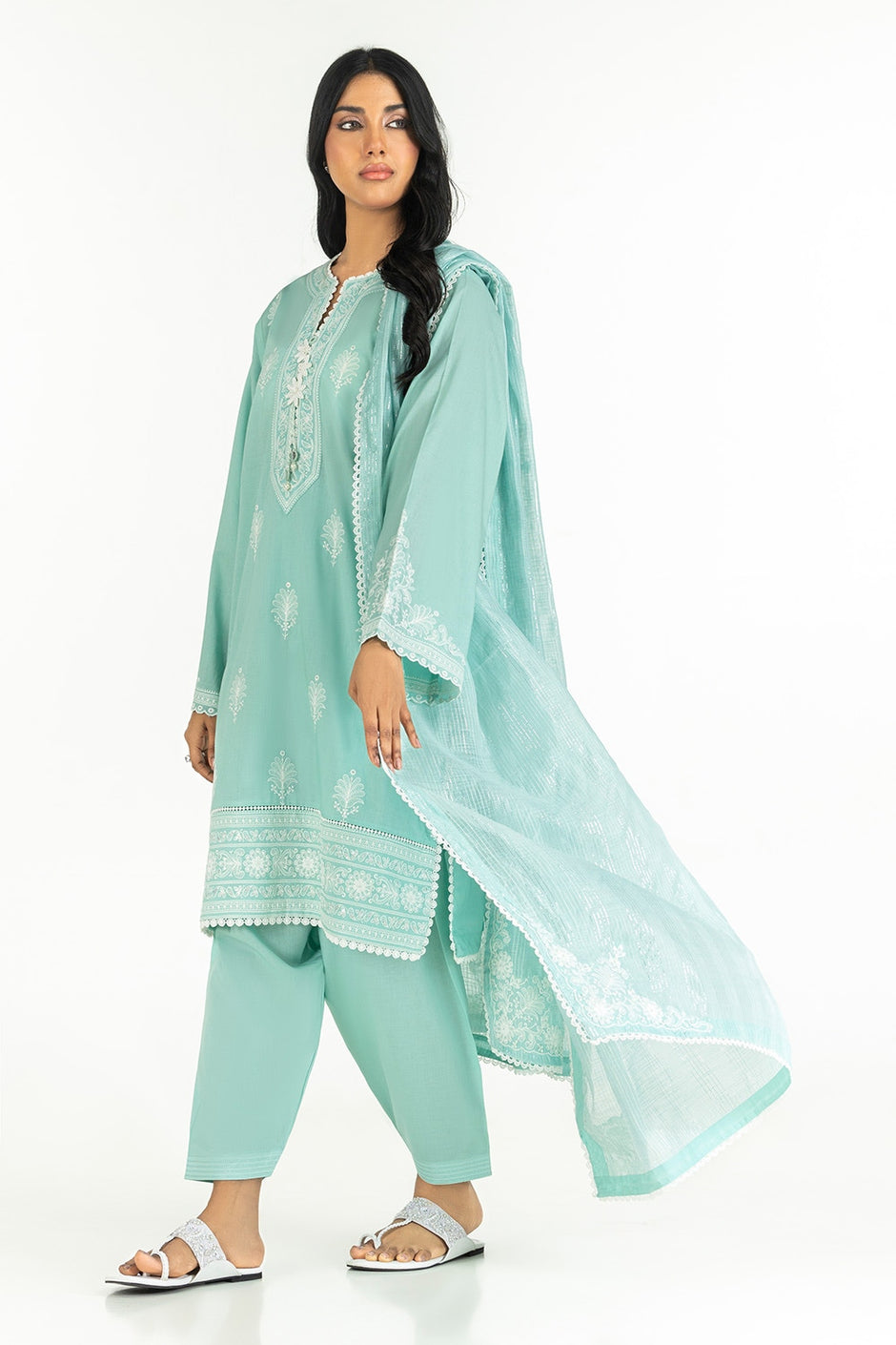 Munaar Lurex Embroidered Dupatta
