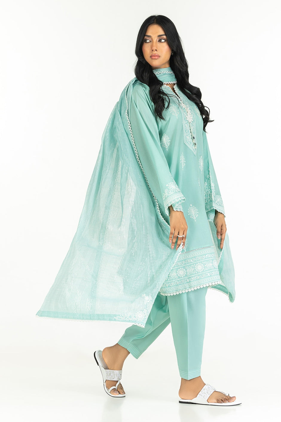 Munaar Lurex Embroidered Dupatta