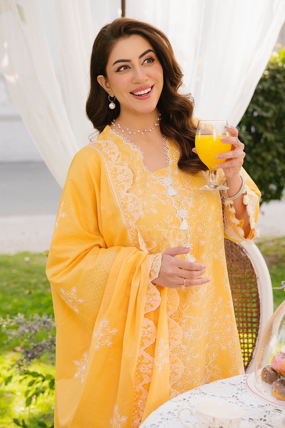 3 Piece Unstitched Embroidered Lawn Suit with Embroidered Denting Lawn Dupatta DN-52001