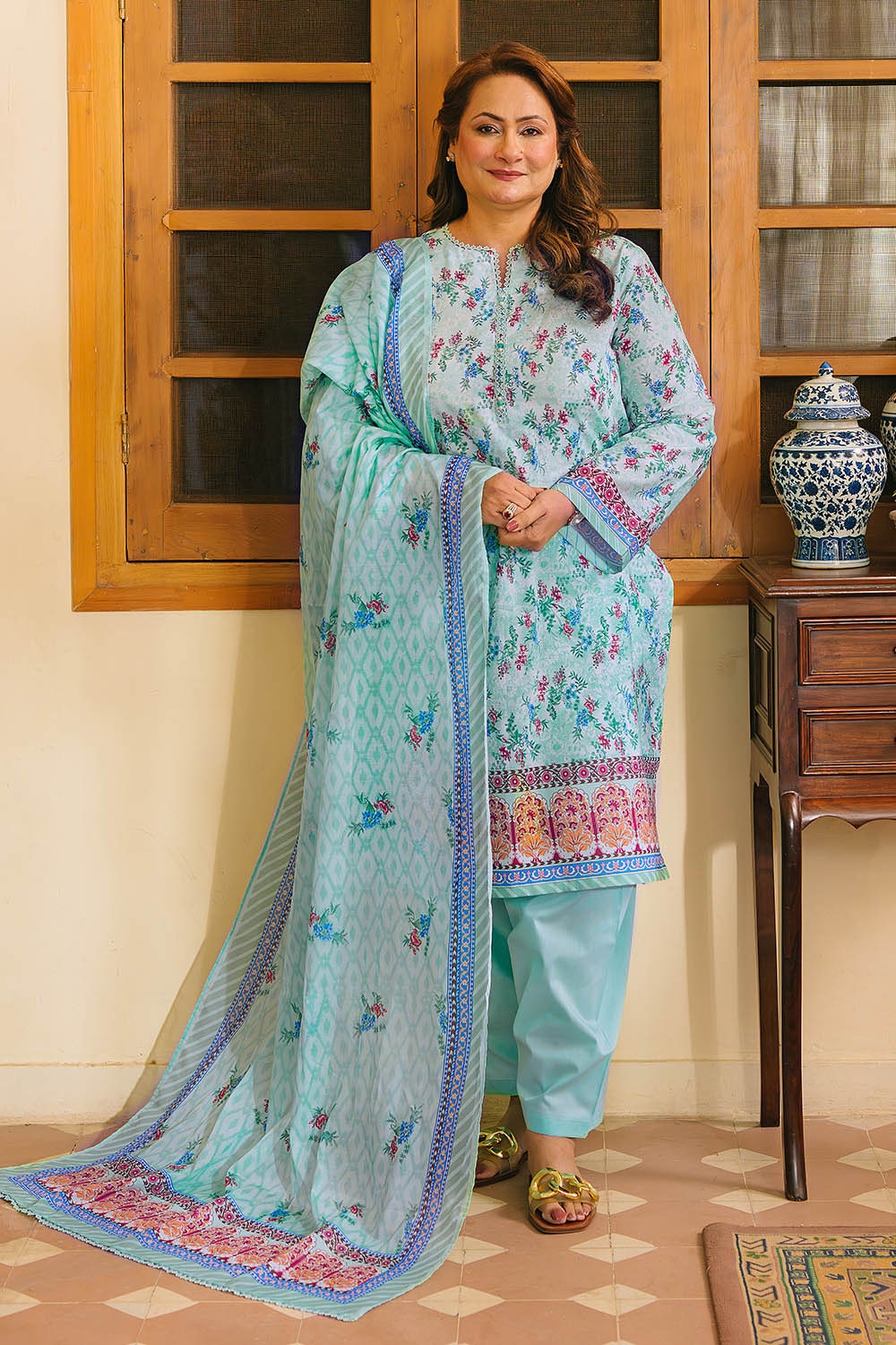 3 Piece Unstitched Printed Lawn Suit CL-52126 A