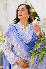 3 Piece Unstitched Printed Lawn Suit with Embroidered Denting Lawn Dupatta DN-52011