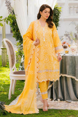 3 Piece Unstitched Embroidered Lawn Suit with Embroidered Denting Lawn Dupatta DN-52001