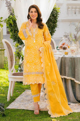3 Piece Unstitched Embroidered Lawn Suit with Embroidered Denting Lawn Dupatta DN-52001