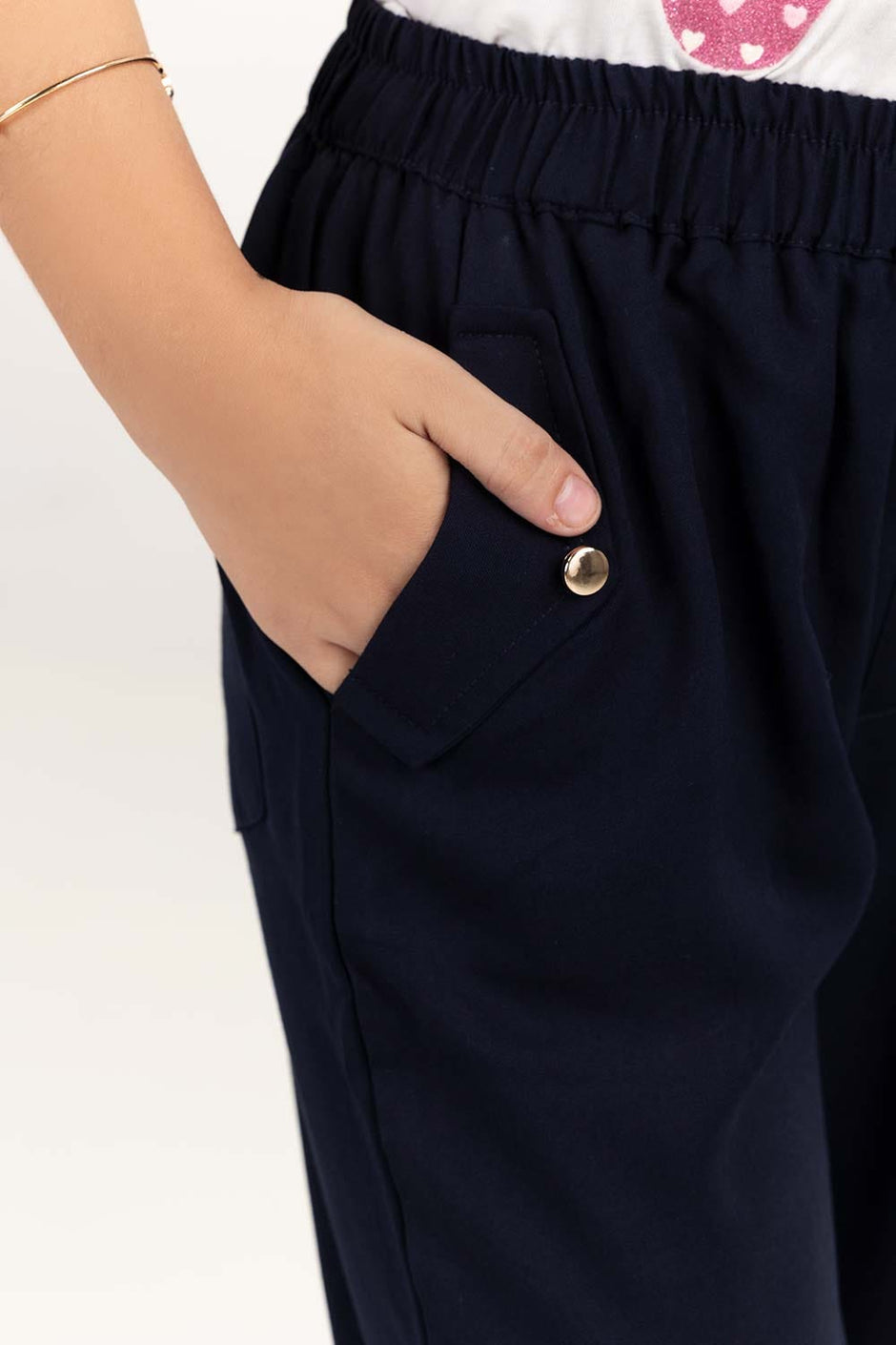 Junior Girl Navy Basic Woven Bottom JGWB-2210050 B