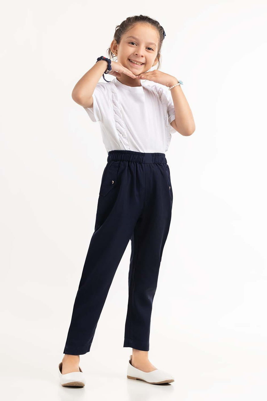 Toddler Girl Navy Basic Woven Bottom TGWB-2210032 B