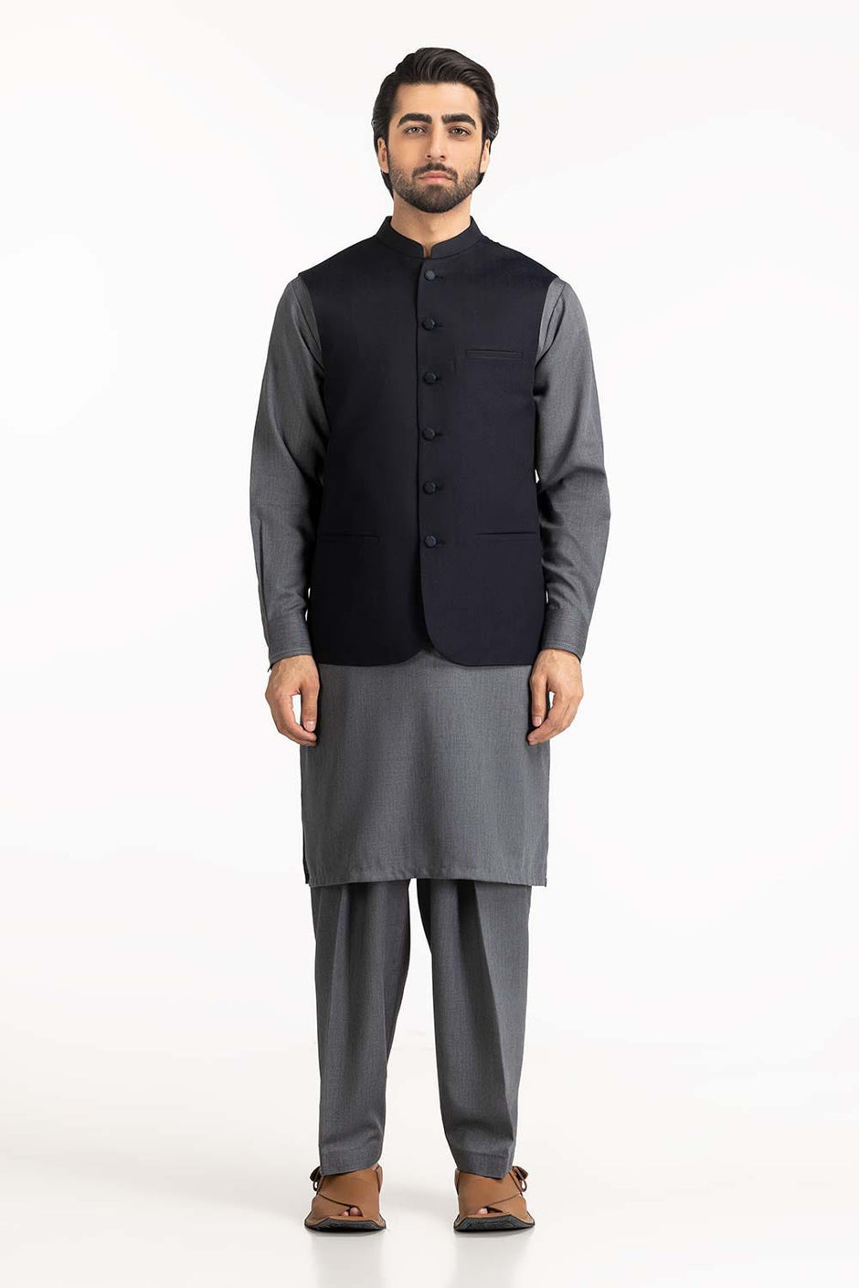 Navy Blue Basic Waist Coat