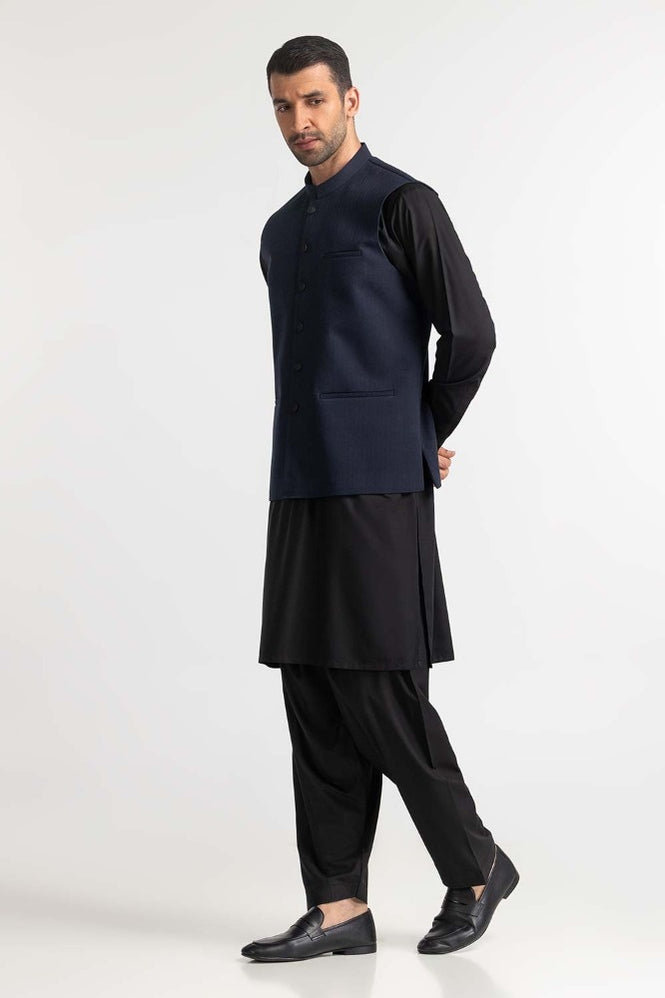 Navy Blue Basic Waist Coat