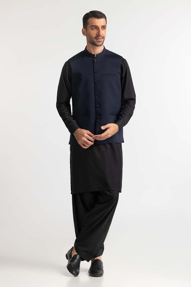Navy Blue Basic Waist Coat