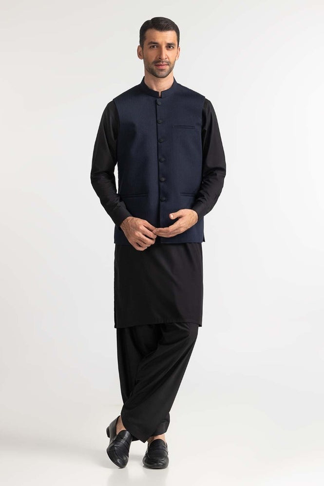 Navy Blue Basic Waist Coat