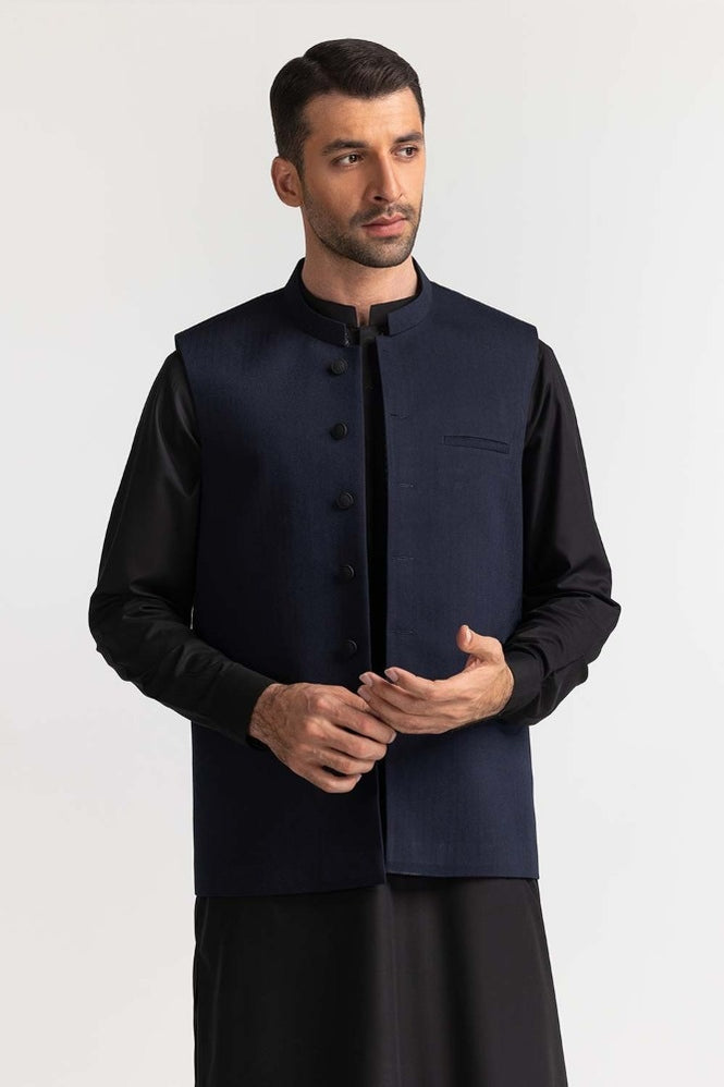 Navy Blue Basic Waist Coat