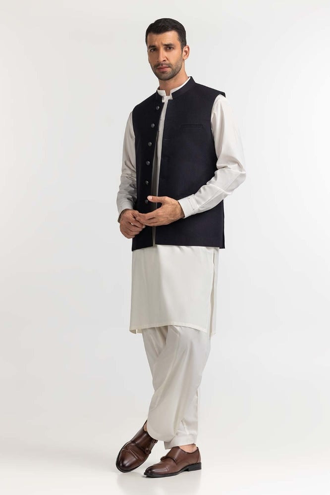 Navy Blue Basic Waist Coat WC-PD24-018