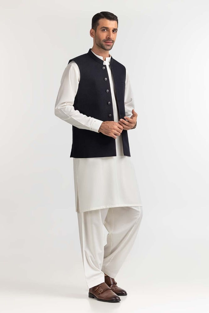 Navy Blue Basic Waist Coat WC-PD24-018