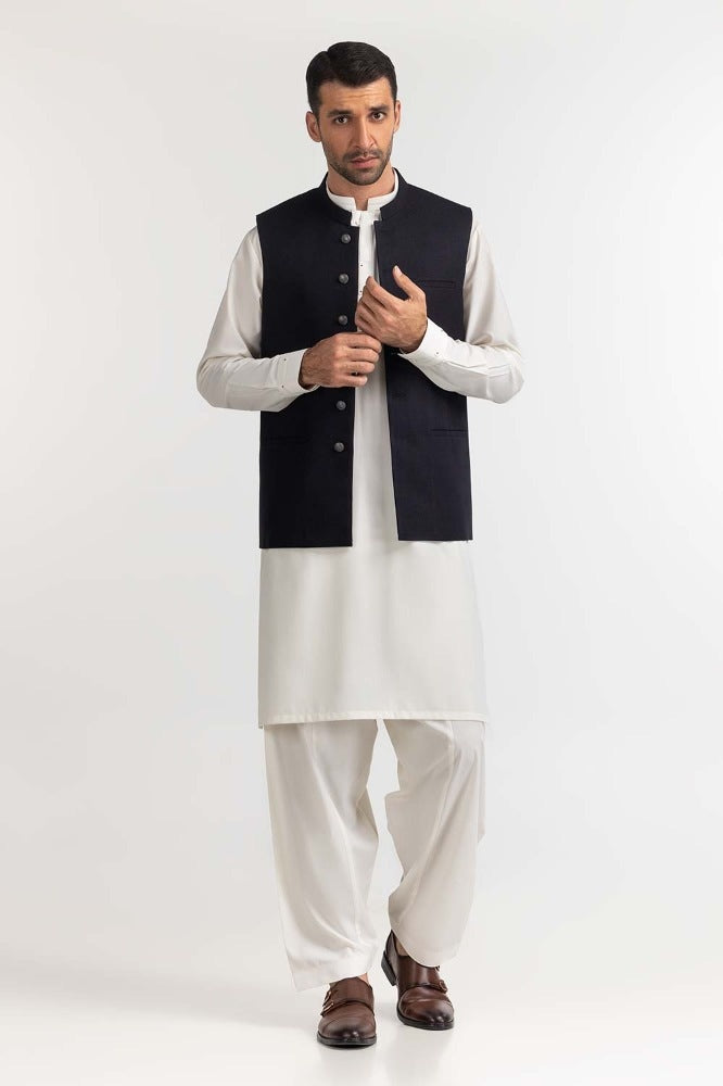 Navy Blue Basic Waist Coat WC-PD24-018