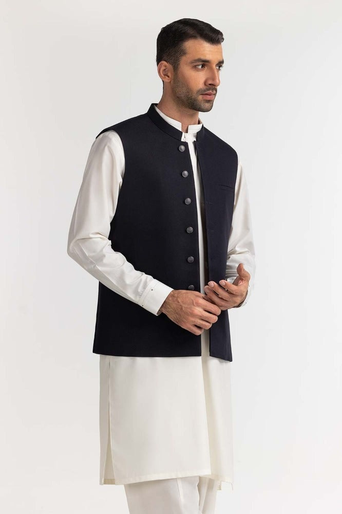 Navy Blue Basic Waist Coat WC-PD24-018