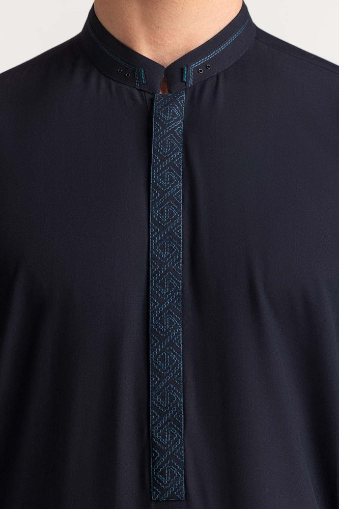 Navy Blue Embroidered Suit SK-E24-019