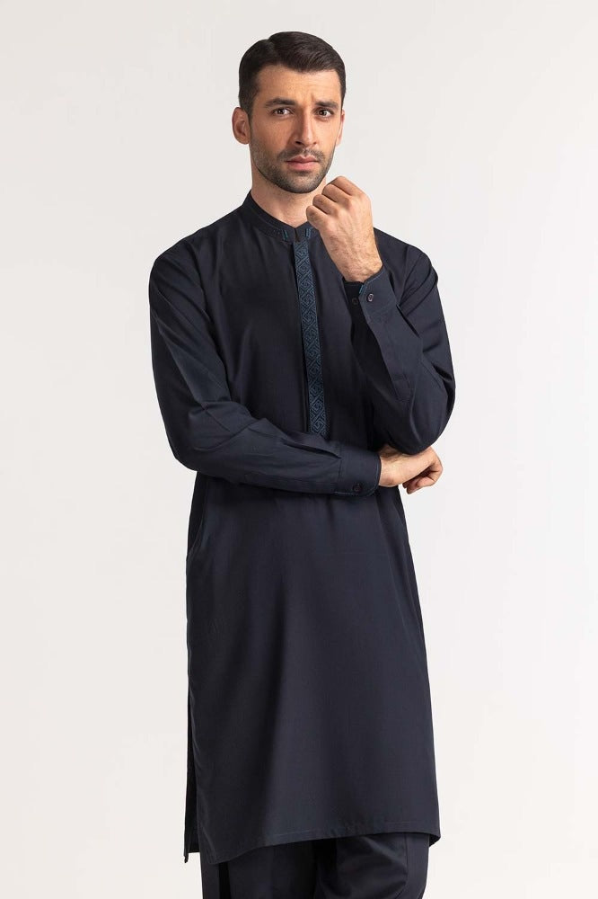 Navy Blue Embroidered Suit SK-E24-019