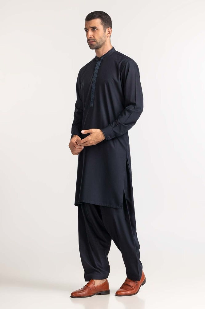 Navy Blue Embroidered Suit SK-E24-019
