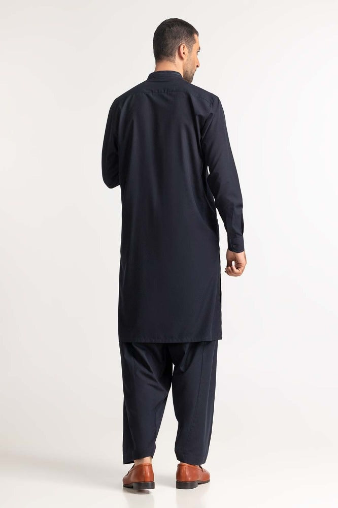 Navy Blue Embroidered Suit SK-E24-019