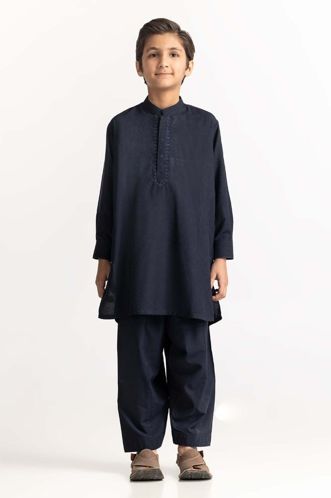 Navy Blue Embroidered Suit SK-KE24-004