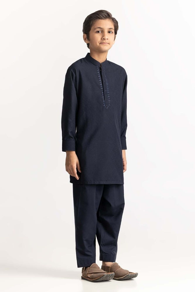 Navy Blue Embroidered Suit SK-KE24-004