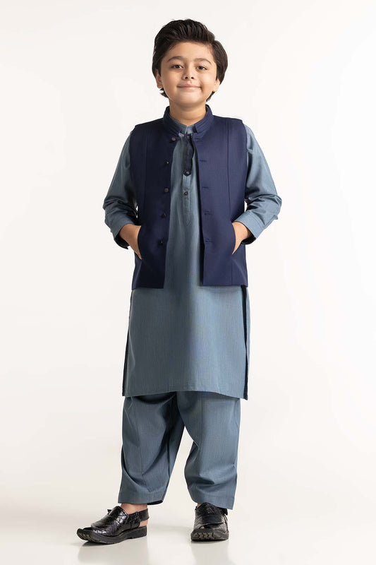 Navy Blue Styling Waist Coat KWC-PD24-003