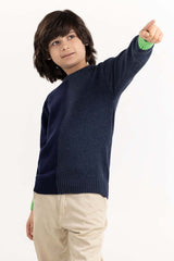 Toddler Boy Navy Knit Sweater 224-511-044