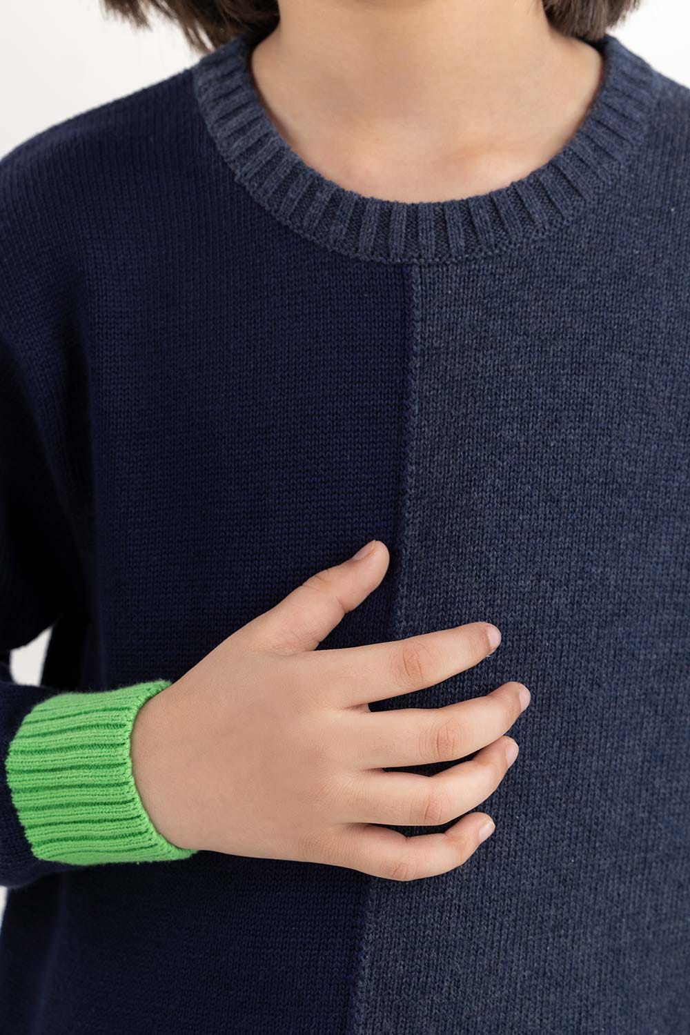 Toddler Boy Navy Knit Sweater 224-511-044