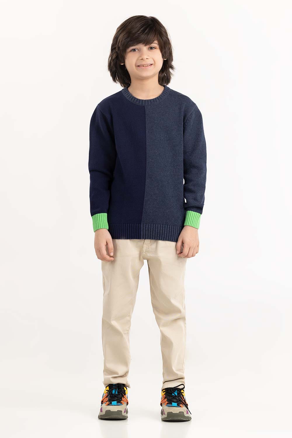 Toddler Boy Navy Knit Sweater 224-511-044