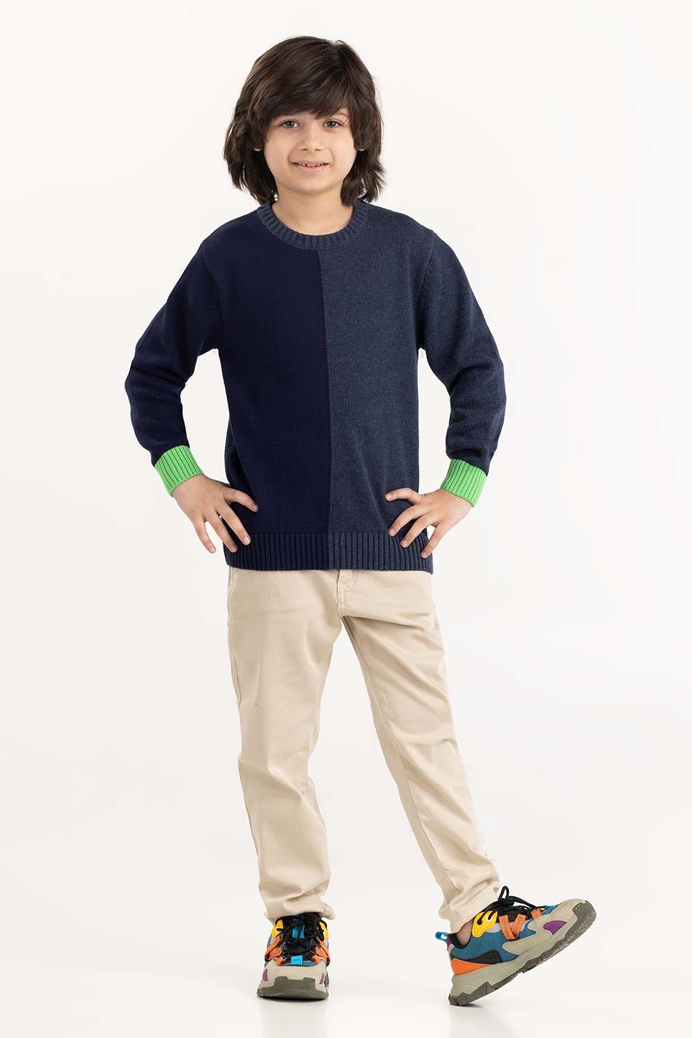 Toddler Boy Navy Knit Sweater 224-511-044