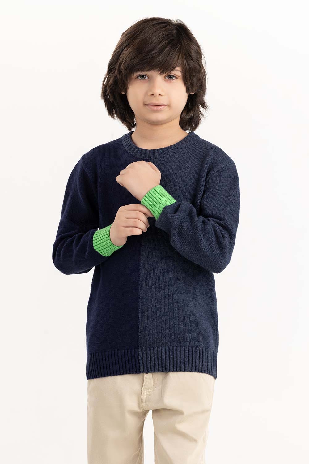 Toddler Boy Navy Knit Sweater 224-511-044