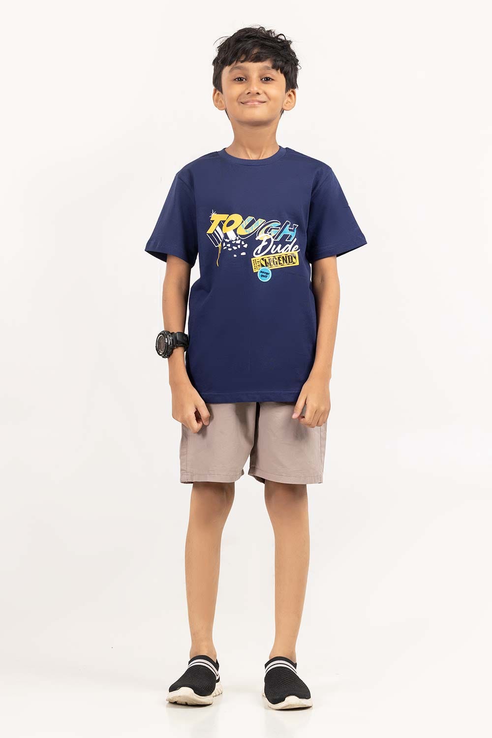 Junior Boy Navy Printed Knit Top JBKT-2210068