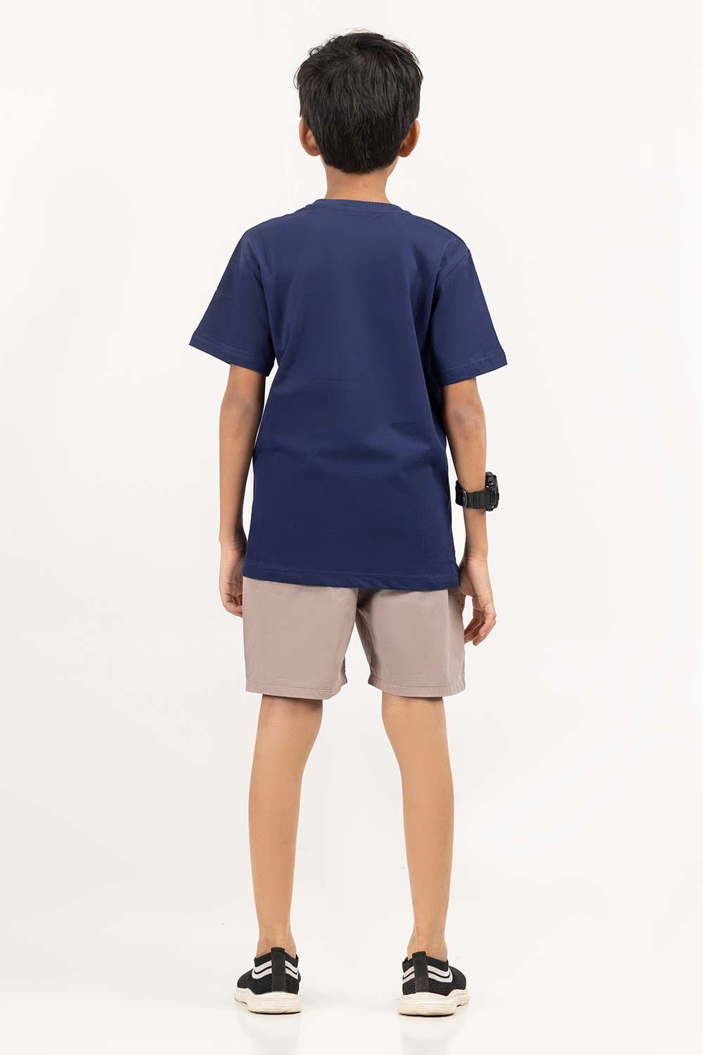 Junior Boy Navy Printed Knit Top JBKT-2210068