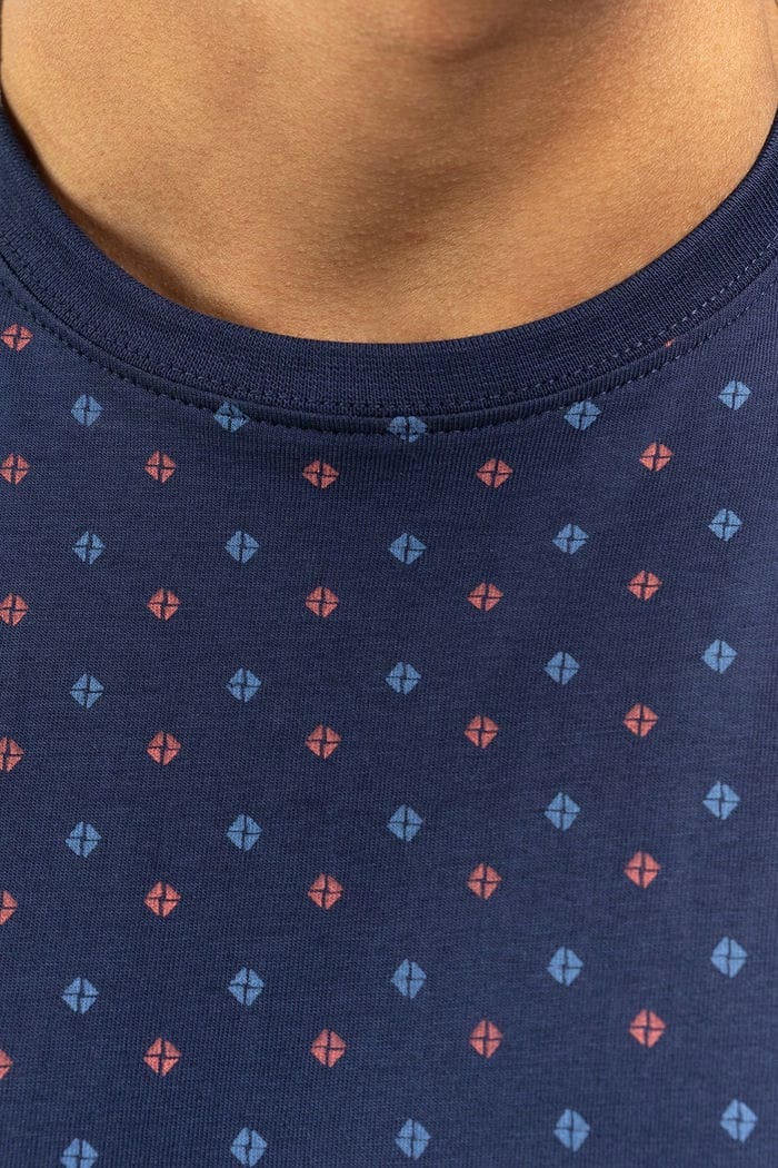 Navy Printed T-Shirt