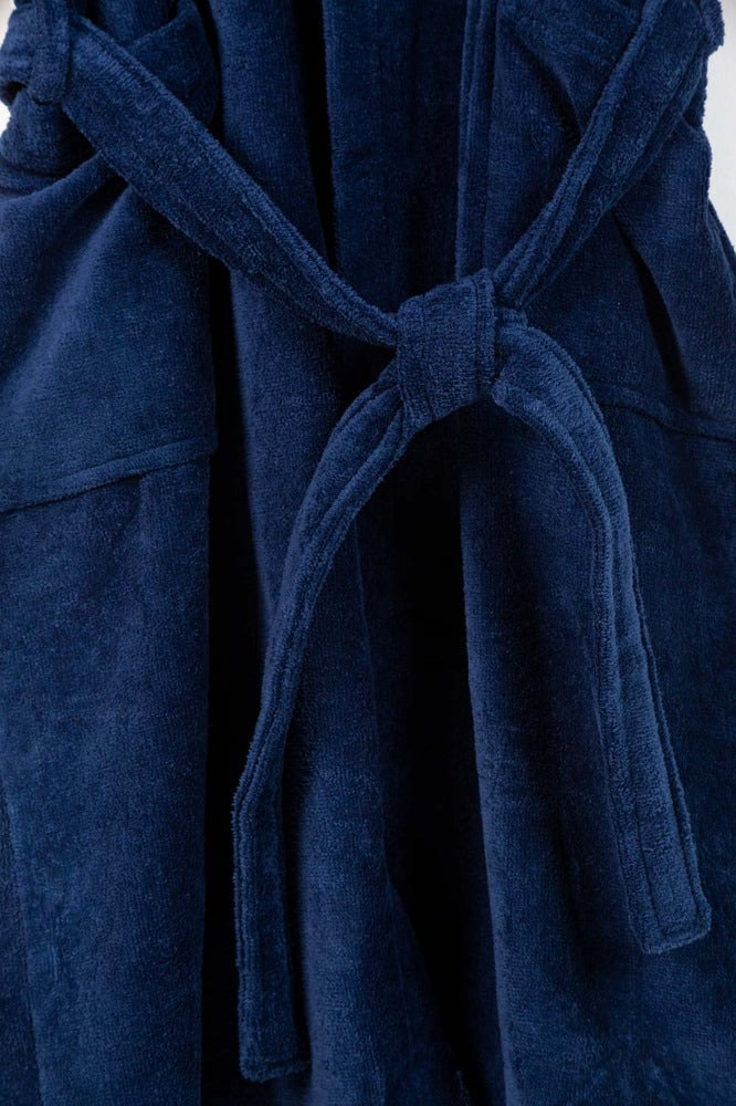 Navy Velour Bathrobe