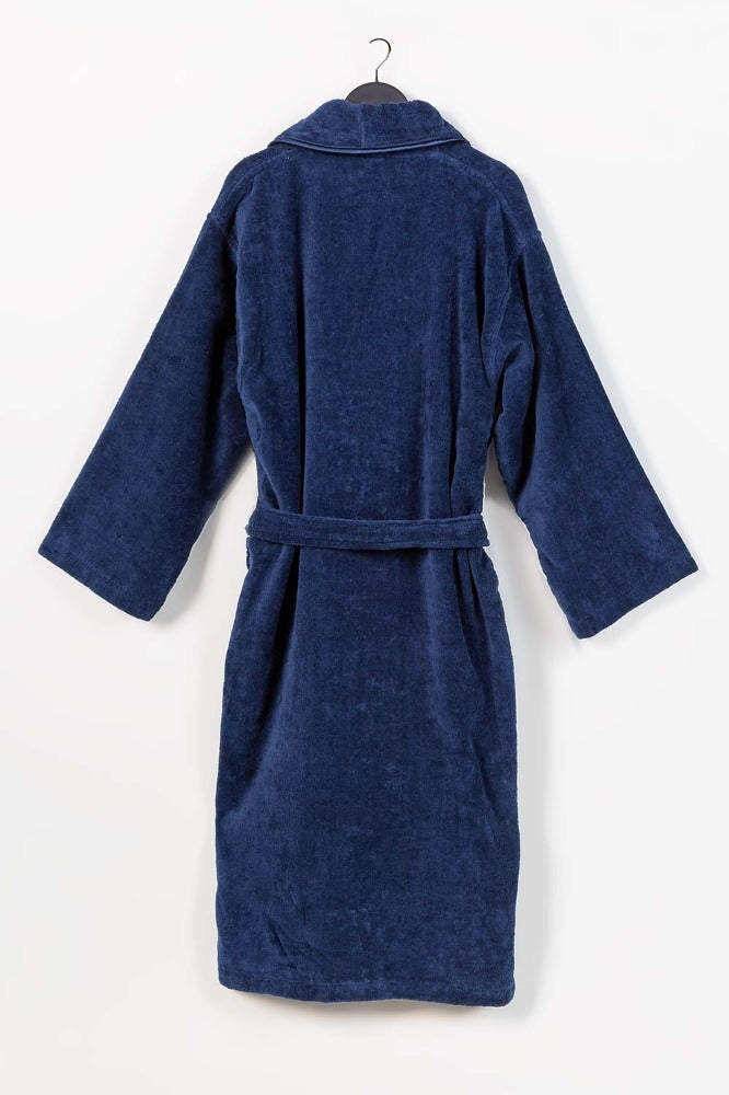 Navy Velour Bathrobe