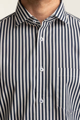 Navy White Stripe Formal Shirt MN-FS-PD24-034