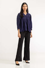 Navy Woven Blouse 231-217-054
