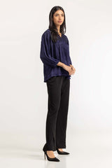 Navy Woven Blouse 231-217-054