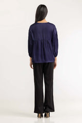 Navy Woven Blouse 231-217-054