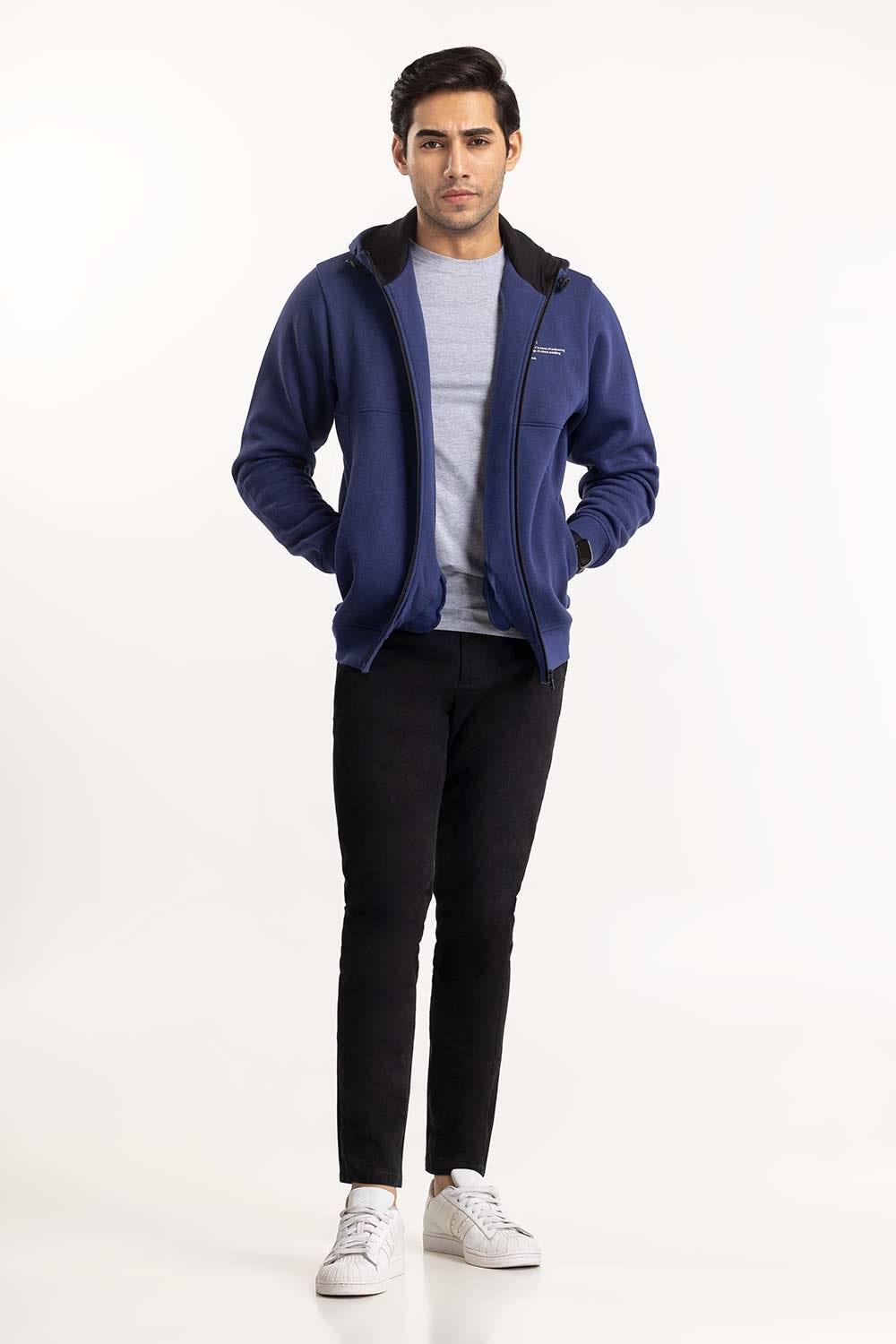 Navy ZipUp Hoodie JKT-KNTHZ22-041
