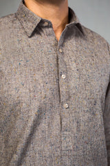 Light Brown Unstitched Fabric Bannu Donigal